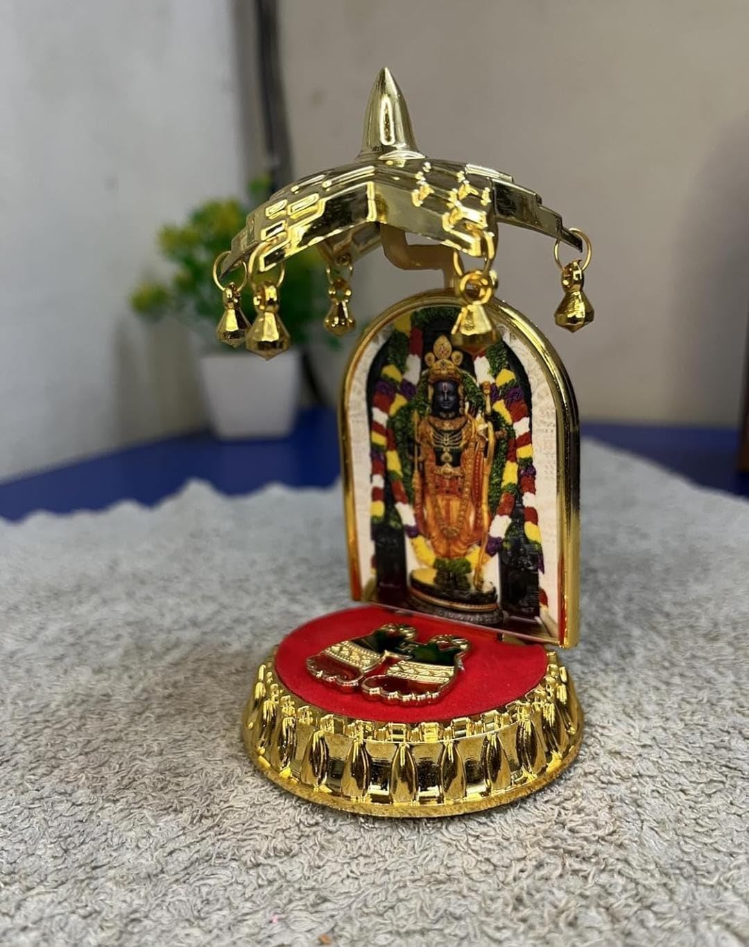 1759519831_Gold-Plated-Ayodhya-Ram-Lalla-Idol-Statue-in-AcrelicPlastic-Lightweight-Ideal-for-Home-Decor-Car-Dashboard-Showpiece-Home-Temple-Festival-Pujan-Gifting-Purpose-–-Pack-of-1.jpg Gold Plated Ayodhya Ram Lalla Idol Statue in Acrelic/Plastic Lightweight | Ideal for Home Decor | Car Dashboard | Showpiece | Home Temple | Festival Pujan | Gifting Purpose – Pack of 1 - Image 5
