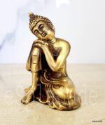 Esplanade Buddha Statue for Home Decor | Brass Resting Buddha Showpiece for Living Room, Meditation, Office Desk, Shelf | Tibetan Buddhist Idol | Zen and Yoga Figurine | Housewarming Gifts - Image 4