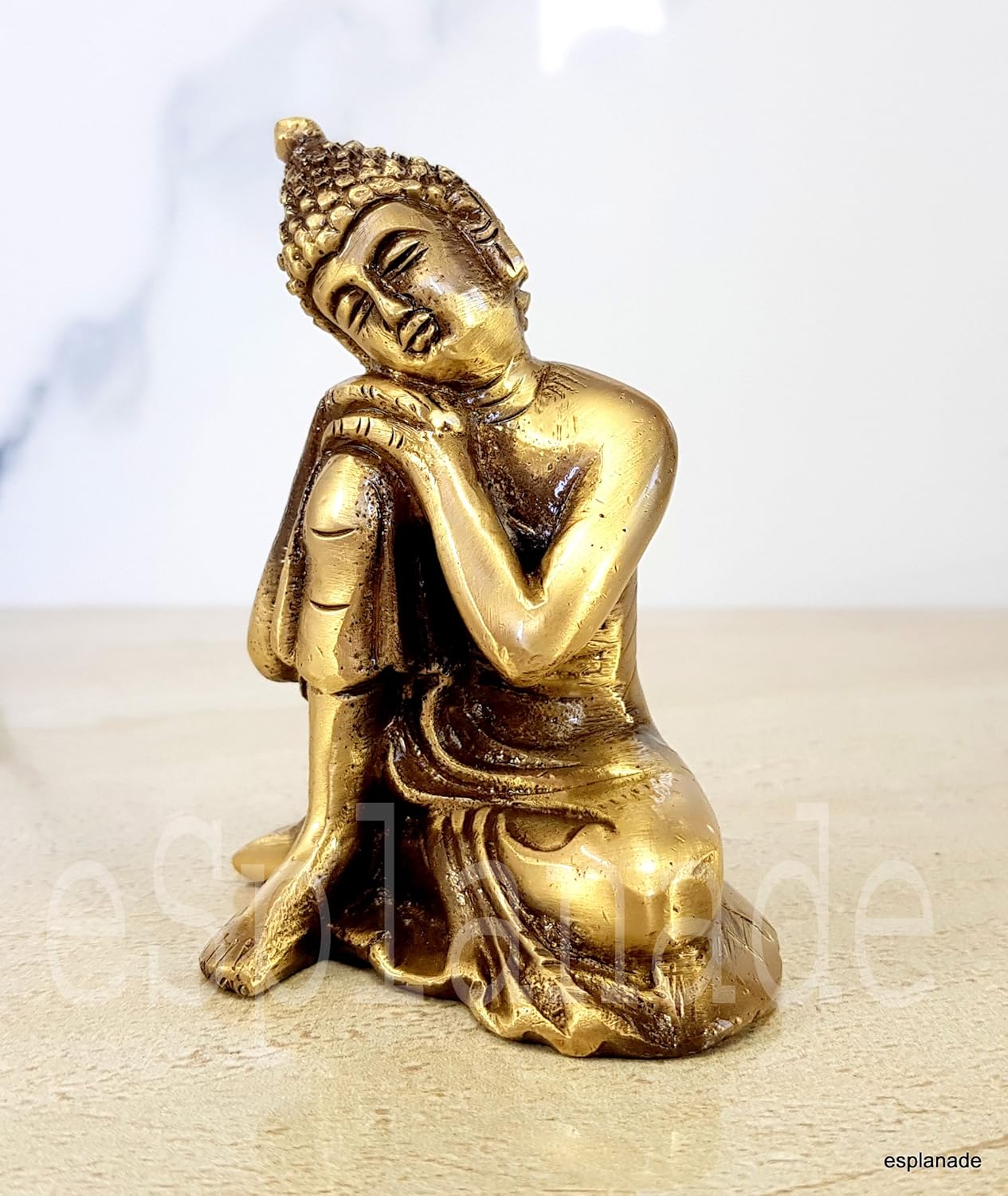 1759519862_Esplanade-Buddha-Statue-for-Home-Decor-Brass-Resting-Buddha-Showpiece-for-Living-Room-Meditation-Office-Desk-Shelf-Tibetan-Buddhist-Idol-Zen-and-Yoga-Figurine-Housewarming-Gifts.jpg Esplanade Buddha Statue for Home Decor | Brass Resting Buddha Showpiece for Living Room, Meditation, Office Desk, Shelf | Tibetan Buddhist Idol | Zen and Yoga Figurine | Housewarming Gifts - Image 4