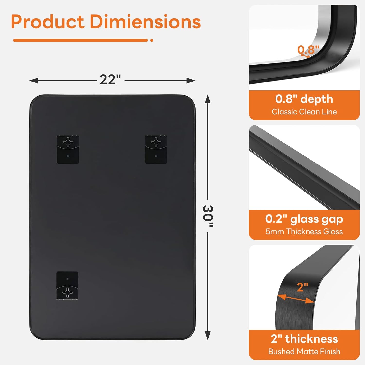 1759519941_Bathroom-Mirror-30x22-Inch-Black-Metal-Framed-Rounded-Rectangle-Vanity-Mirror-for-Wall-Over-Sink-Farmhouse-Restroom-Anti-Rust-Modern-Decorative-Horizontal-or-Vertical-Hanging.jpg Bathroom Mirror 30x22 Inch Black Metal Framed Rounded Rectangle Vanity Mirror for Wall, Over Sink, Farmhouse, Restroom, Anti-Rust, Modern Decorative, Horizontal or Vertical Hanging - Image 3