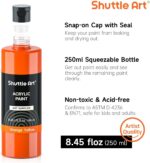 Shuttle Art 18 Colors Acrylic Paint Bottle Set (250ml/8.45oz), Rich Pigmented Bulk Painting Supplies for Artists, Beginners and Kids on Rocks Crafts Canvas Wood Ceramic - Image 4