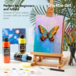 Shuttle Art 18 Colors Acrylic Paint Bottle Set (250ml/8.45oz), Rich Pigmented Bulk Painting Supplies for Artists, Beginners and Kids on Rocks Crafts Canvas Wood Ceramic - Image 6