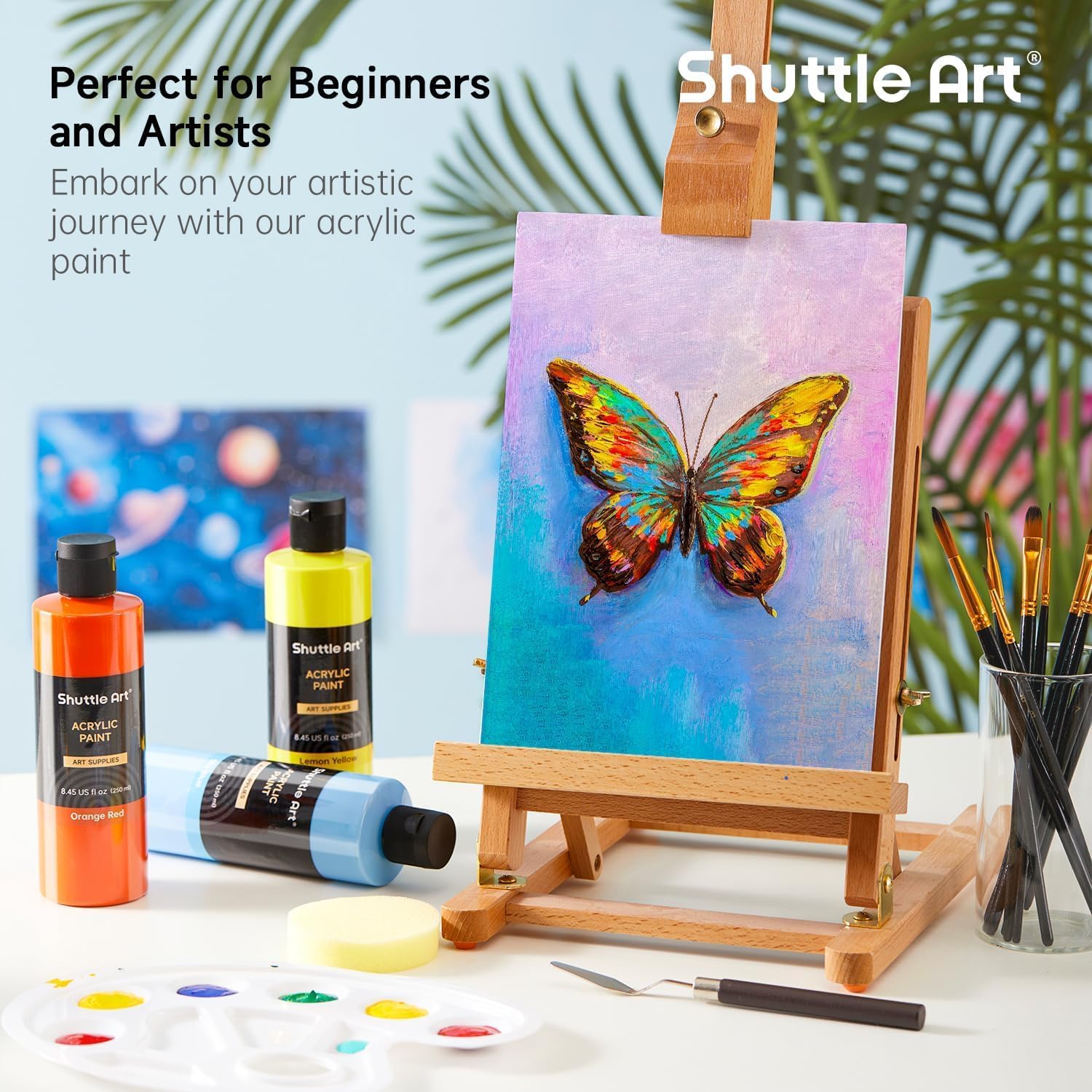 1759520000_Shuttle-Art-18-Colors-Acrylic-Paint-Bottle-Set-250ml8.45oz-Rich-Pigmented-Bulk-Painting-Supplies-for-Artists-Beginners-and-Kids-on-Rocks-Crafts-Canvas-Wood-Ceramic.jpg Shuttle Art 18 Colors Acrylic Paint Bottle Set (250ml/8.45oz), Rich Pigmented Bulk Painting Supplies for Artists, Beginners and Kids on Rocks Crafts Canvas Wood Ceramic - Image 6