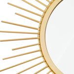 3 Pack Metal Mirrors for Wall Sunburst Wall Mirrors Home Décor Decorative Hanging Wall Art for Living Room Bedroom Entryway (Gold, Flower+Sunburst) - Image 3