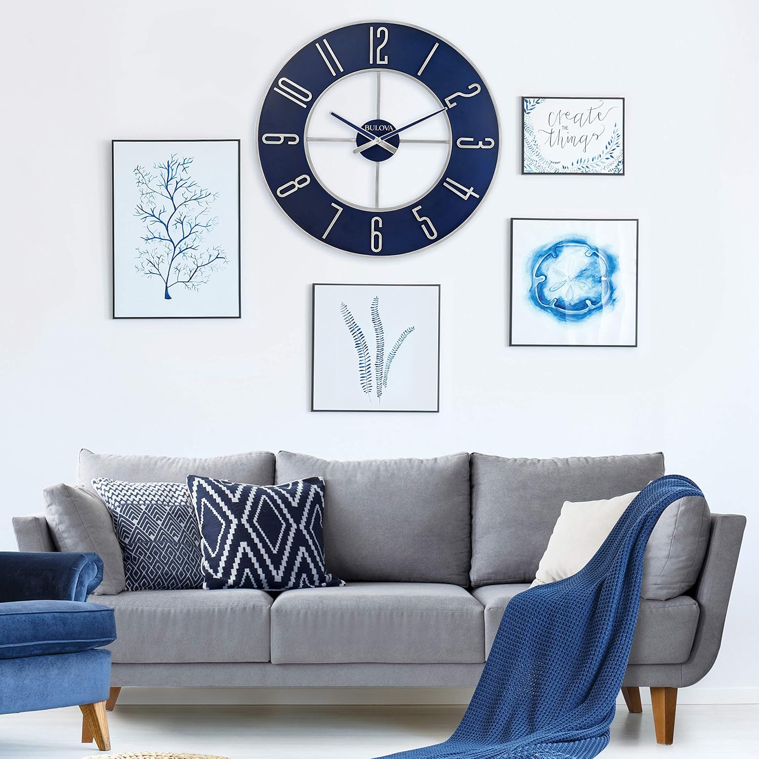 1759520312_Bulova-Blue-Steel-Oversize-Wall-Clock-Model-C4809-27-Diameter-Sleek-Silver-and-Blue-Finish-Contemporary-Design-Battery-Operated.jpg Bulova Blue Steel Oversize Wall Clock |Model C4809, 27" Diameter | Sleek Silver and Blue Finish | Contemporary Design | Battery Operated - Image 4