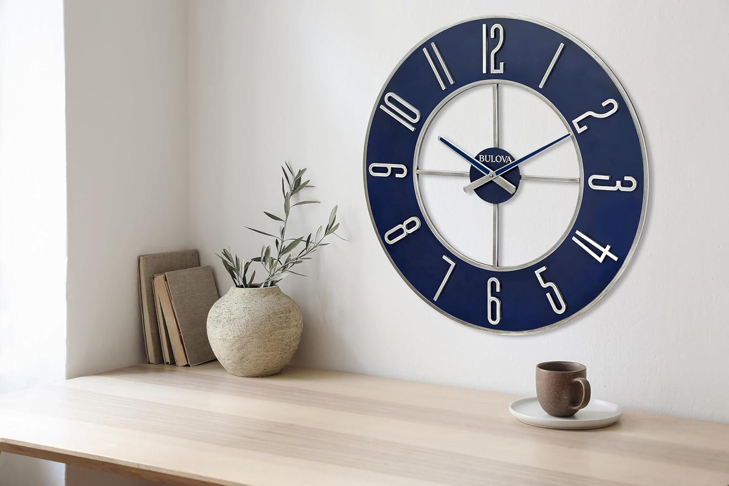1759520321_Bulova-Blue-Steel-Oversize-Wall-Clock-Model-C4809-27-Diameter-Sleek-Silver-and-Blue-Finish-Contemporary-Design-Battery-Operated.jpg Bulova Blue Steel Oversize Wall Clock |Model C4809, 27" Diameter | Sleek Silver and Blue Finish | Contemporary Design | Battery Operated - Image 6
