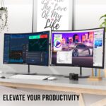 Kado Dual Monitor Setup - 2-Pack 24" Curved 1920x1080 Computer Monitor 1500R 75Hz VESA Mount HDMI Office Gaming Hybrid Built-in Speakers (C24X Dual Series) - Image 3