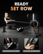 GMWD Air Rowing Machines for Home, 10-Level Adjustable Resistance Professional Rower Machine with Performance Monitor, Ergonomic Comfort Seat, Device Holder & Easy Storage, Lava Flow Series - Image 3