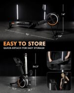 GMWD Air Rowing Machines for Home, 10-Level Adjustable Resistance Professional Rower Machine with Performance Monitor, Ergonomic Comfort Seat, Device Holder & Easy Storage, Lava Flow Series - Image 5
