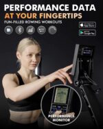 GMWD Air Rowing Machines for Home, 10-Level Adjustable Resistance Professional Rower Machine with Performance Monitor, Ergonomic Comfort Seat, Device Holder & Easy Storage, Lava Flow Series - Image 6