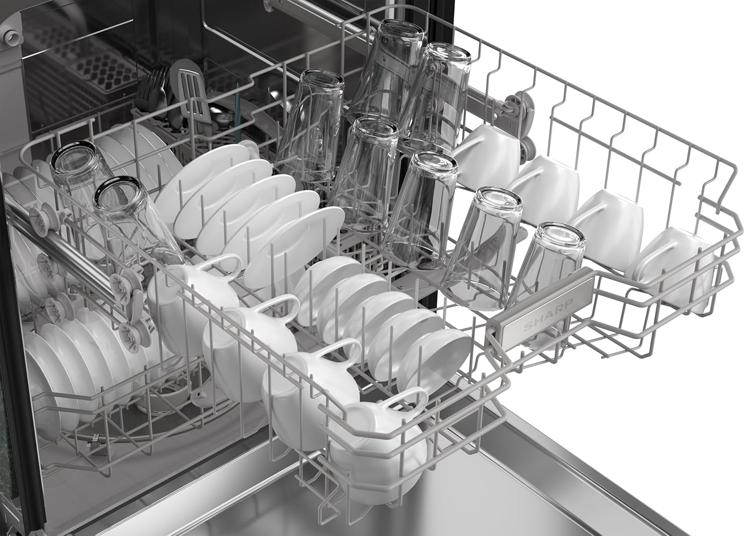 1759520807_Sharp-SDW6504MS-Stainless-Steel-Dishwasher-24-inch-Pocket-Handle-52-dB-Hybrid-Tub-12-Place-Settings-5-Cycles-Heated-Dry.jpg Sharp SDW6504MS Stainless Steel Dishwasher, 24-inch Pocket Handle, 52 dB, Hybrid Tub, 12 Place Settings, 5 Cycles, Heated Dry - Image 14