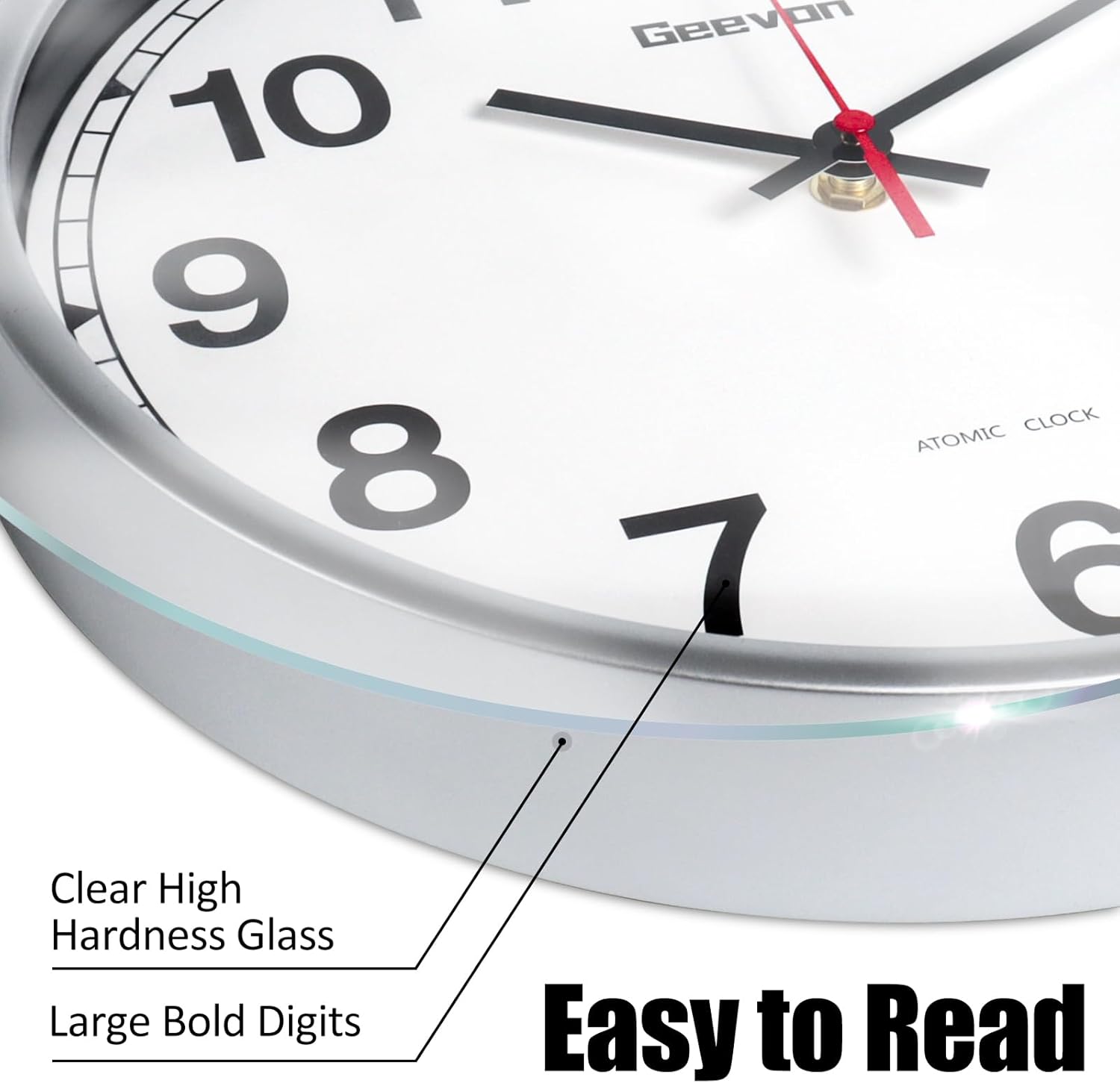 1759520874_Geevon-12-Inch-Atomic-Wall-Clock-Self-Setting-Analog-Clock-with-Automatic-Time-Sync-Battery-Operated-for-Home-Office-School-Silver-Frame.jpg Geevon 12 Inch Atomic Wall Clock - Self-Setting Analog Clock with Automatic Time Sync - Battery Operated for Home Office School - Silver Frame - Image 4