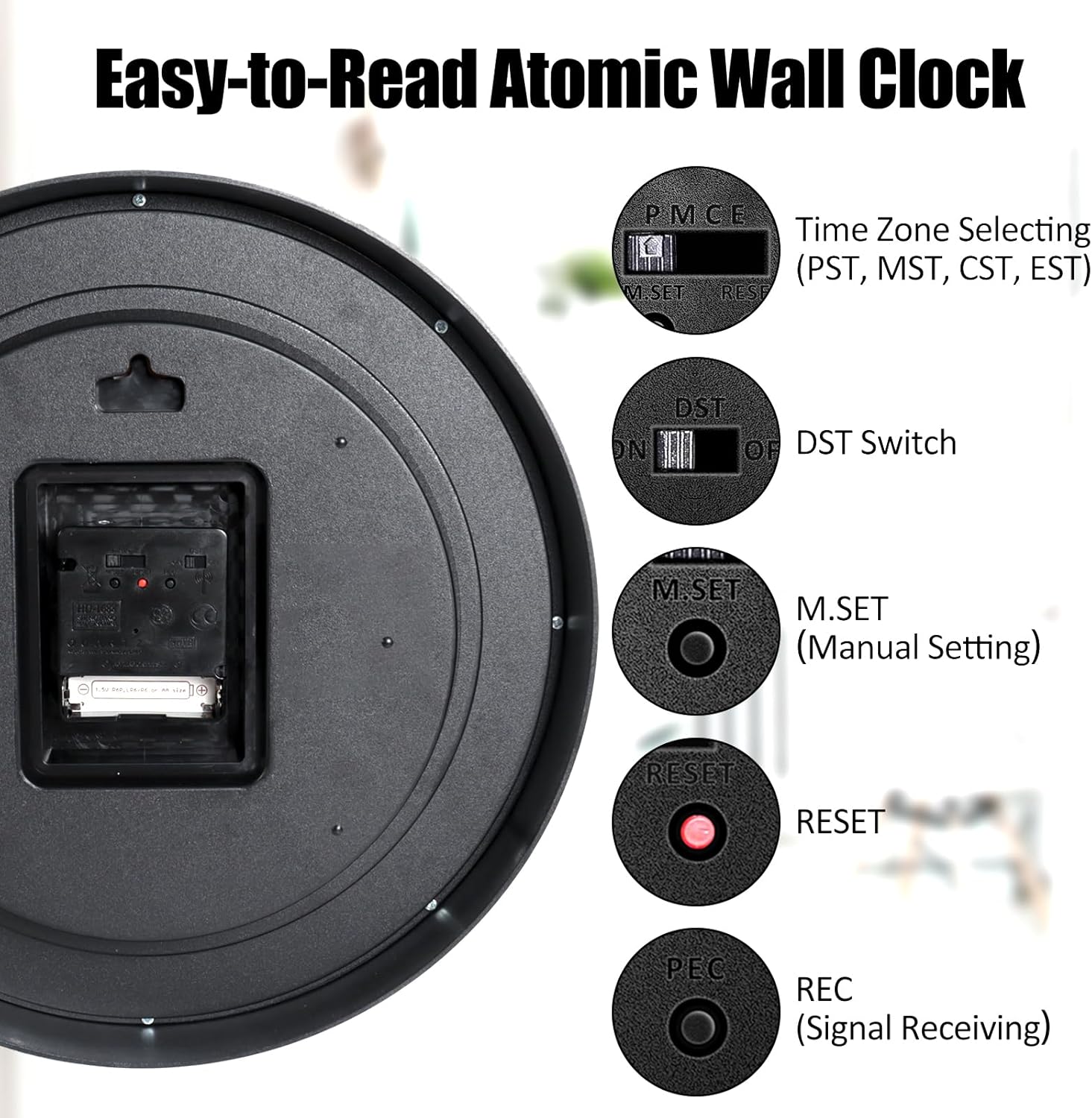 1759520877_Geevon-12-Inch-Atomic-Wall-Clock-Self-Setting-Analog-Clock-with-Automatic-Time-Sync-Battery-Operated-for-Home-Office-School-Silver-Frame.jpg Geevon 12 Inch Atomic Wall Clock - Self-Setting Analog Clock with Automatic Time Sync - Battery Operated for Home Office School - Silver Frame - Image 6