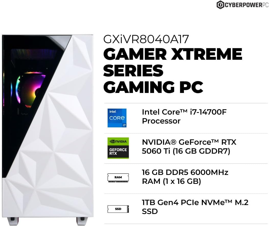 1759596721_CyberPowerPC-Gamer-Xtreme-VR-Gaming-PC-Intel-Core-i7-14700F-2.1GHz-GeForce-RTX-5060-Ti-16GB-16GB-DDR5-1TB-PCIe-4.0-SSD-WiFi-Ready-Windows-11-Home-GXiVR8040A17.jpg CyberPowerPC Gamer Xtreme VR Gaming PC, Intel Core i7-14700F 2.1GHz, GeForce RTX 5060 Ti 16GB, 16GB DDR5, 1TB PCIe 4.0 SSD, WiFi Ready & Windows 11 Home (GXiVR8040A17) - Image 3