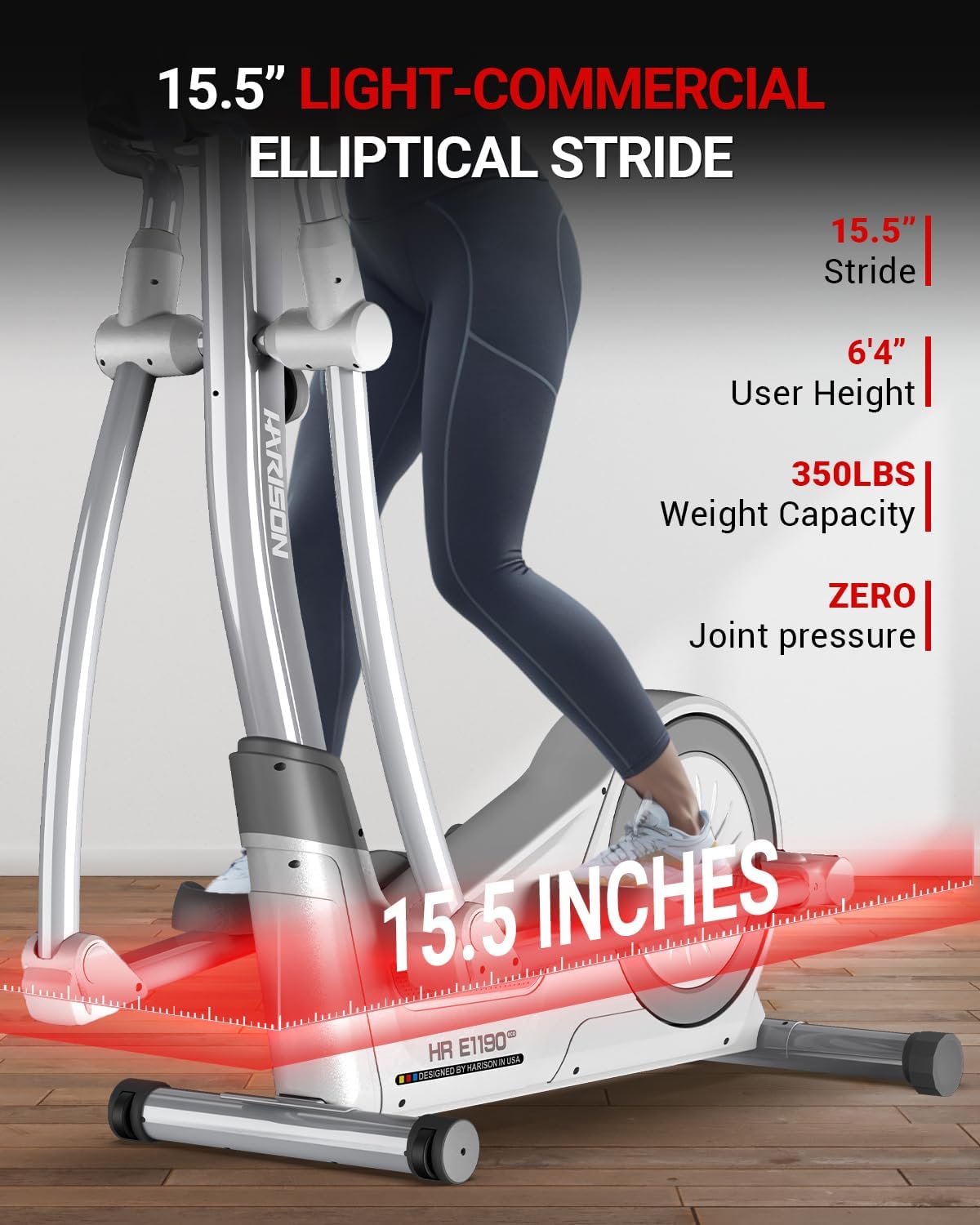1759601783_HARISON-Elliptical-Machine-for-Home-350-LBS-Capacity-Magnetic-Elliptical-Exercise-Machine-with-16-Level-Resistance-Control-Elliptical-Trainer-with-HARISON-Bluetooth.jpg HARISON Elliptical Machine for Home 350 LBS Capacity, Magnetic Elliptical Exercise Machine with 16-Level Resistance Control, Elliptical Trainer with HARISON Bluetooth - Image 5