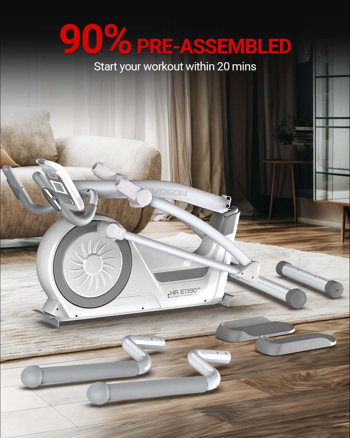 1759601784_HARISON-Elliptical-Machine-for-Home-350-LBS-Capacity-Magnetic-Elliptical-Exercise-Machine-with-16-Level-Resistance-Control-Elliptical-Trainer-with-HARISON-Bluetooth.jpg HARISON Elliptical Machine for Home 350 LBS Capacity, Magnetic Elliptical Exercise Machine with 16-Level Resistance Control, Elliptical Trainer with HARISON Bluetooth - Image 6