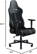 Razer Enki X Essential Gaming Chair: All-Day Comfort - Built-in Lumbar Arch - Optimized Cushion Density - Dual-Textured, Eco-Friendly Synthetic Leather - Adjustable 152-degree Recline - Black - Image 4