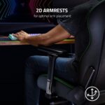 Razer Enki X Essential Gaming Chair: All-Day Comfort - Built-in Lumbar Arch - Optimized Cushion Density - Dual-Textured, Eco-Friendly Synthetic Leather - Adjustable 152-degree Recline - Black - Image 10