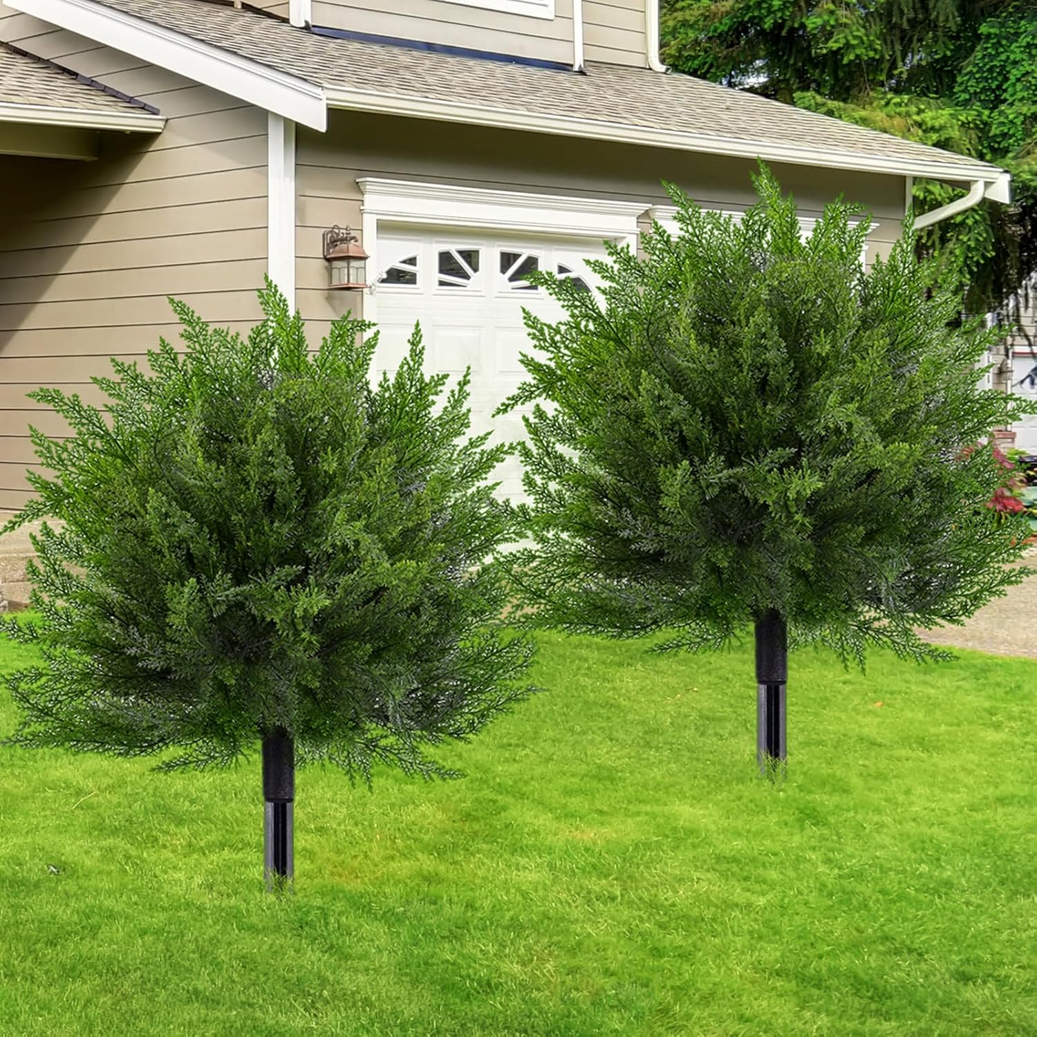 1759607002_23.6-Artificial-Cypress-Topiary-Outdoor-Plants-with-Spike-2-Pack-Faux-Cedar-Bushes-UV-Resistant-Fake-Shrubs-for-Front-Porch-Decor-Cedar-Topiary-Ball-Trees.jpg 23.6" Artificial Cypress Topiary Outdoor Plants with Spike, 2 Pack Faux Cedar Bushes UV Resistant Fake Shrubs for Front Porch Décor (Cedar Topiary Ball Trees) - Image 7