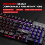 Rii RK100+ Multiple Color Rainbow LED Backlit Large Size USB Wired Mechanical Feeling Multimedia PC Gaming Keyboard,Office Keyboard for Working or Primer Gaming,Office Device - Image 3