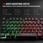 Rii RK100+ Multiple Color Rainbow LED Backlit Large Size USB Wired Mechanical Feeling Multimedia PC Gaming Keyboard,Office Keyboard for Working or Primer Gaming,Office Device - Image 6