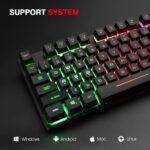 Rii RK100+ Multiple Color Rainbow LED Backlit Large Size USB Wired Mechanical Feeling Multimedia PC Gaming Keyboard,Office Keyboard for Working or Primer Gaming,Office Device - Image 7