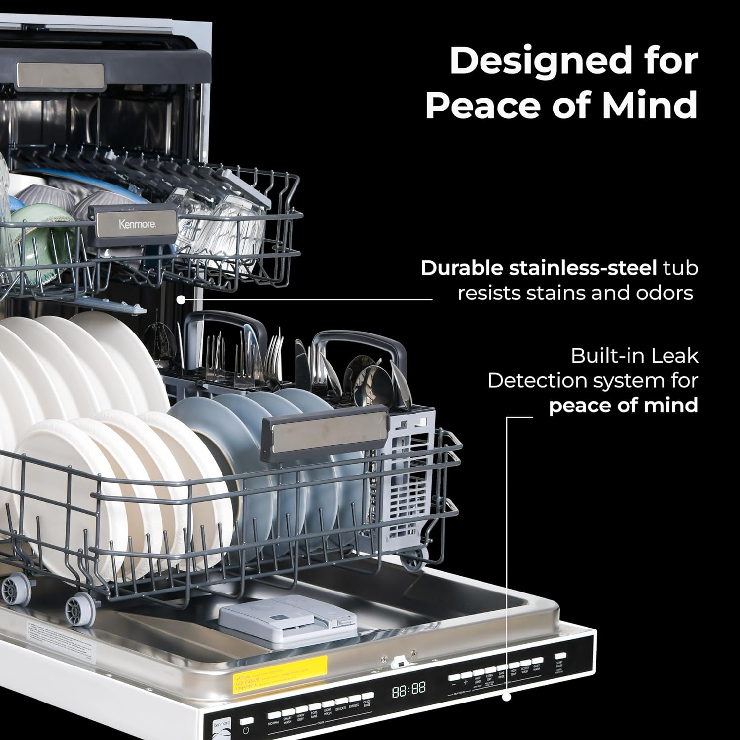 1759607271_Kenmore-24-Built-In-Dishwasher-Quiet-Tub-with-TurboDry-Leak-SmartWash-Soil-Detection-15-Place-Settings-49-DBA-ENERGY-STAR-Certified-Fingerprint-Resistant-Stainless-Steel.jpg Kenmore 24" Built-In Dishwasher - Quiet Tub with TurboDry, Leak, & SmartWash Soil Detection - 15 Place Settings - 49 DBA - ENERGY STAR Certified - Fingerprint Resistant Stainless Steel - Image 7