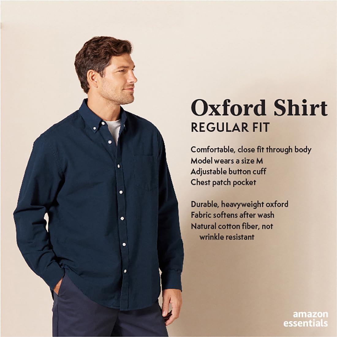 1759607338_Amazon-Essentials-Mens-Long-Sleeve-Shirts-Casual-Regular-Fit-Pocket-Oxford.jpg Amazon Essentials Men's Long Sleeve Shirts Casual - Regular-Fit Pocket Oxford - Image 3