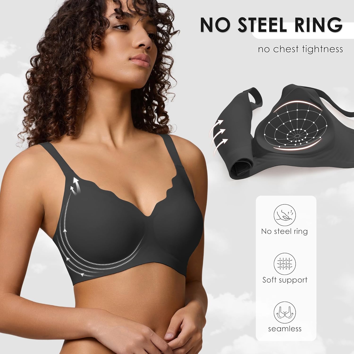 1759607733_Wireless-Seamless-Jelly-Bra-for-Women-with-Support-No-Underwire-Full-Coverage-Push-Up-Bras-for-Women.jpg Wireless Seamless Jelly Bra for Women with Support - No Underwire Full Coverage Push Up Bras for Women - Image 4
