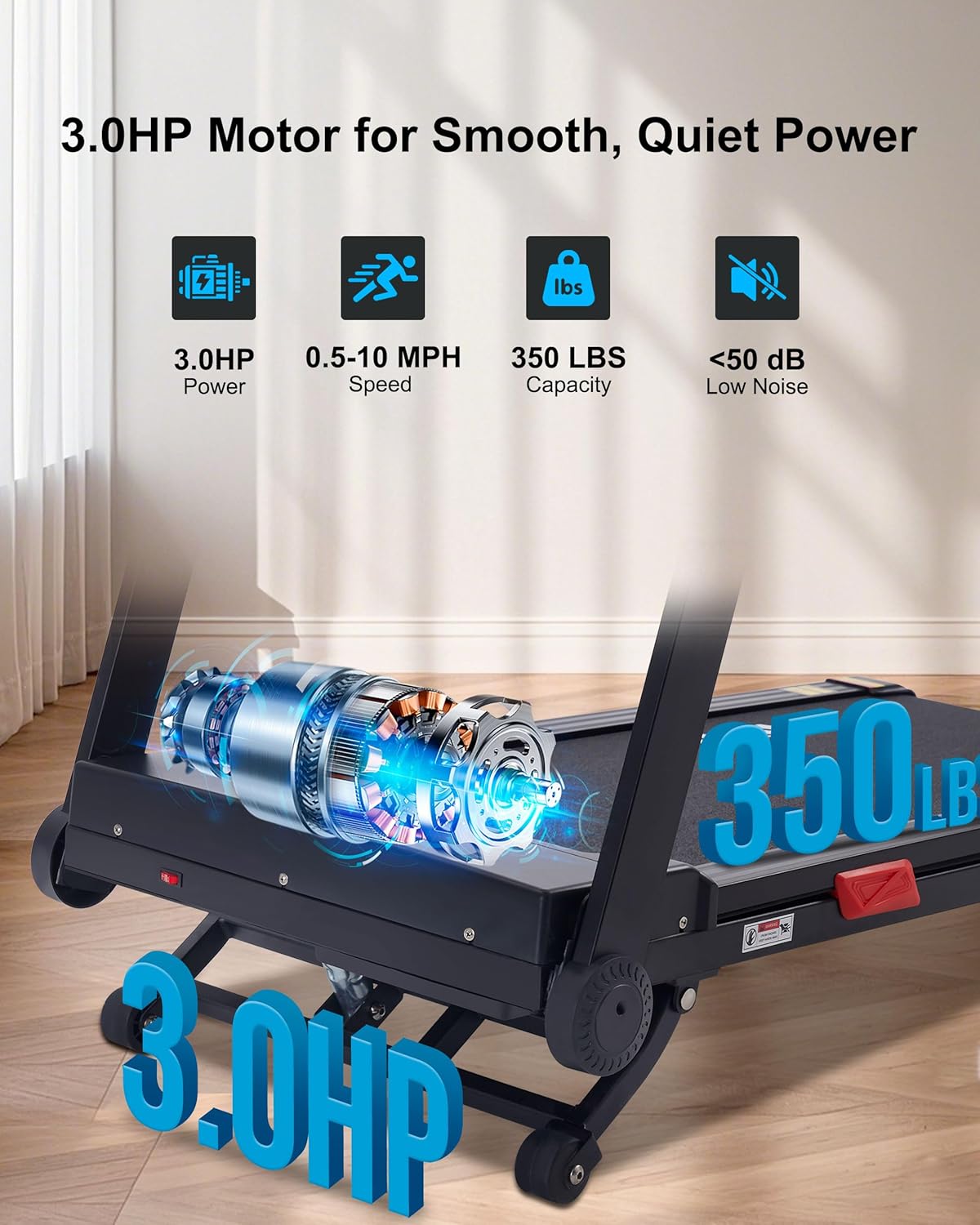 1759688449_Auto-Incline-Treadmill-20-Incline-3.0HP-10-MPH-Running-Machine-18.5-Wide-Belt-350-lbs-Capacity-Treadmill-for-Home-with-Bluetooth-App.jpg Auto Incline Treadmill, 20% Incline, 3.0HP, 10 MPH Running Machine, 18.5" Wide Belt, 350 lbs Capacity, Treadmill for Home with Bluetooth App - Image 4