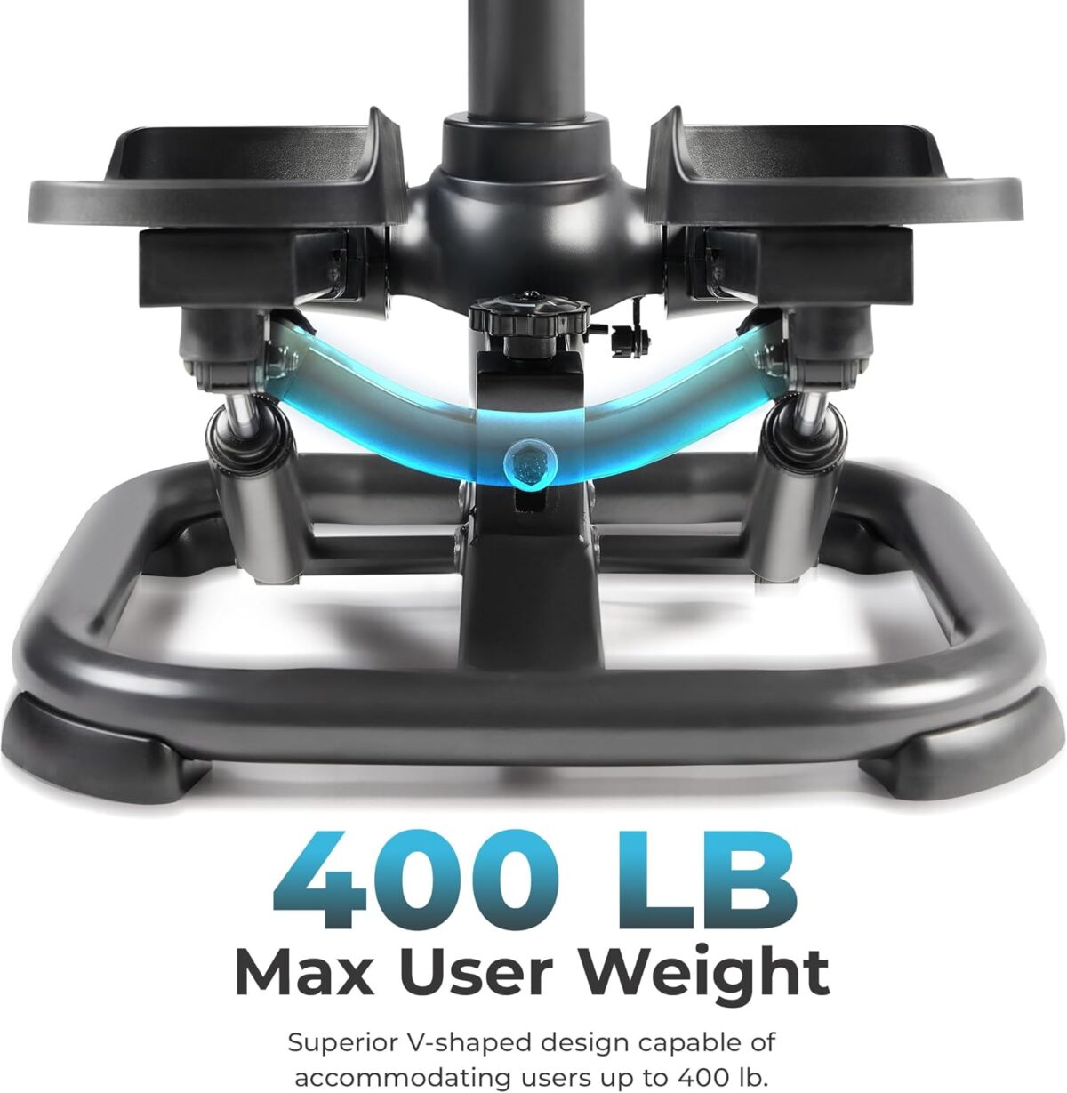 Sunny Health & Fitness 2-in-1 Premium Power Stepper with 400lbs Weight Capacity and Resistance Bands, Low-Impact Cardio, Space-Saving, Height-Adjustable, with Bluetooth and Free SunnyFit App - Image 3