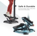 Sunny Health & Fitness 2-in-1 Premium Power Stepper with 400lbs Weight Capacity and Resistance Bands, Low-Impact Cardio, Space-Saving, Height-Adjustable, with Bluetooth and Free SunnyFit App - Image 6