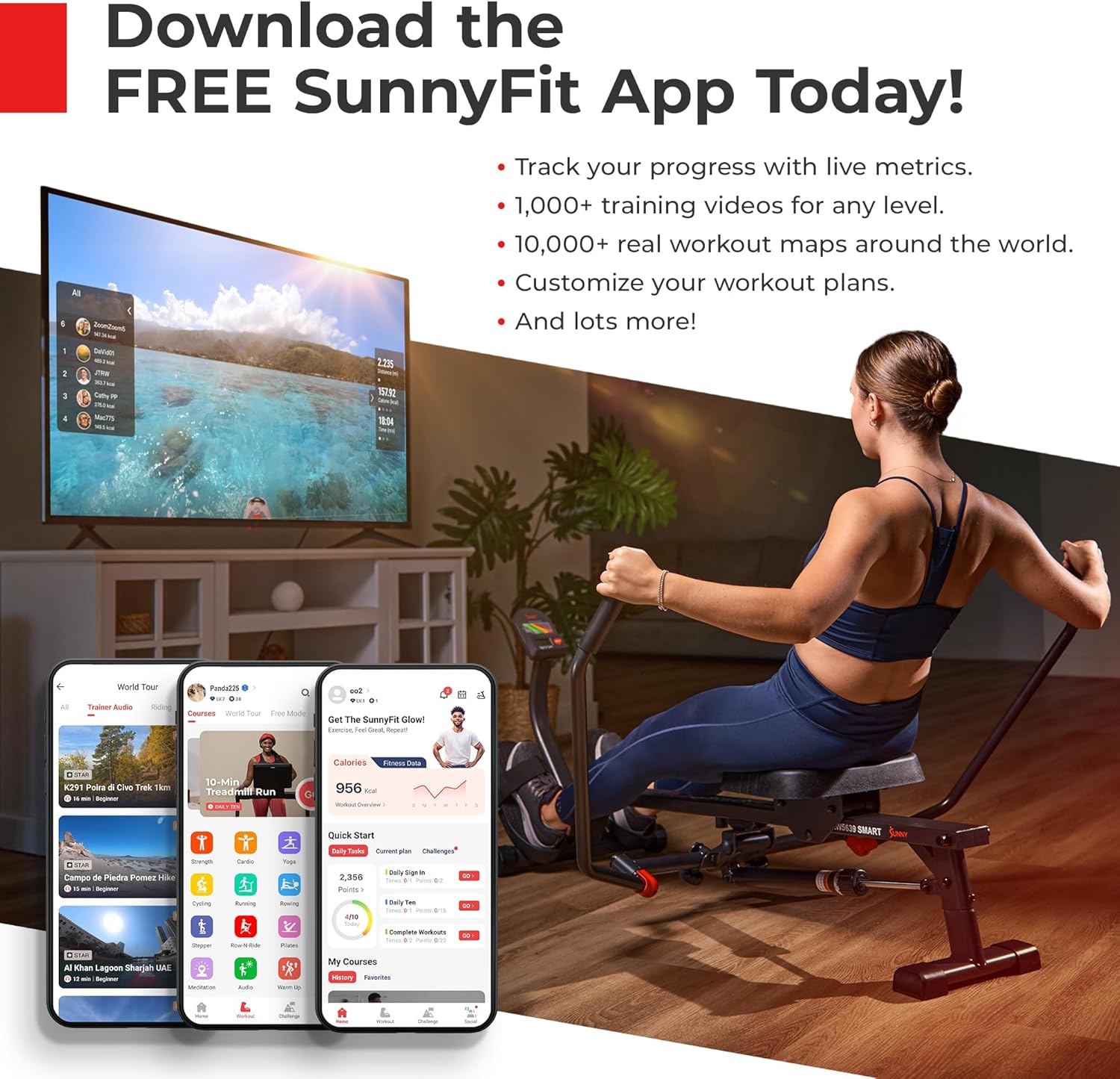 1759688574_Sunny-Health-Fitness-2-in-1-Premium-Power-Stepper-with-400lbs-Weight-Capacity-and-Resistance-Bands-Low-Impact-Cardio-Space-Saving-Height-Adjustable-with-Bluetooth-and-Free-SunnyFit-App.jpg Sunny Health & Fitness 2-in-1 Premium Power Stepper with 400lbs Weight Capacity and Resistance Bands, Low-Impact Cardio, Space-Saving, Height-Adjustable, with Bluetooth and Free SunnyFit App - Image 8