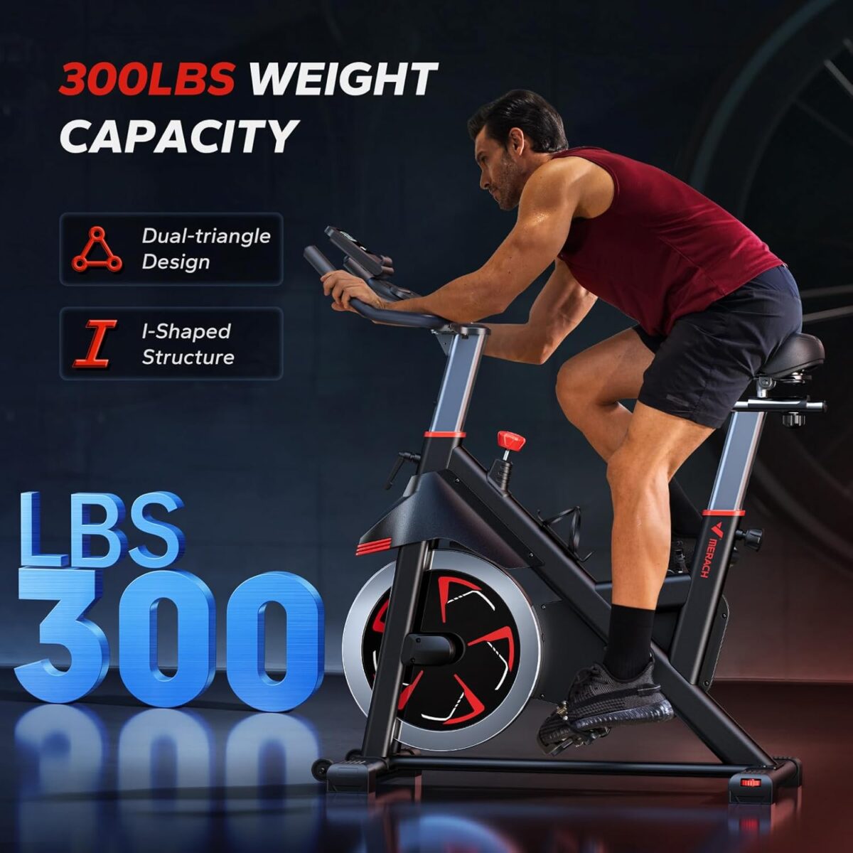 MERACH Magnetic Exercise Bike, Indoor Cycling Bike with Self-Developed App, 350 lbs Weight Capacity & 40 lbs Flywheel, Stationary Bike for Home Gym Fitness - Image 4