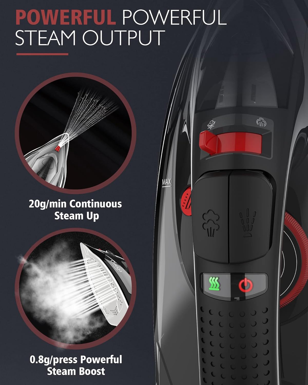 1759689659_Cordless-Iron-for-Clothes-1500W-Steam-Iron-Rapid-Heating-Non-Stick-Ceramic-Soleplate-Auto-Shut-Off-Burst-of-Steam-Self-Clean-Anti-Drip-3-Temperature-Settings-11.84oz-Water-Tank-Black.jpg Cordless Iron for Clothes, 1500W Steam Iron Rapid Heating, Non-Stick Ceramic Soleplate, Auto Shut Off, Burst of Steam, Self-Clean, Anti Drip, 3 Temperature Settings, 11.84oz Water Tank, Black - Image 5