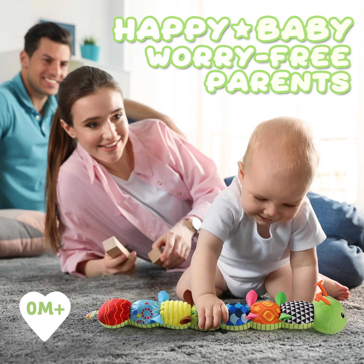1759690751_Baby-Toys-0-to-12-Months-Musical-Stuffed-Animal-Activity-Soft-Toys-with-Multi-Sensory-Crinkle-Rattle-and-Textures-Infant-Tummy-Time-Toys-for-Newborn-Boys-Girls-Caterpillar-Green.jpg Baby Toys 0 to 12 Months, Musical Stuffed Animal Activity Soft Toys with Multi-Sensory Crinkle, Rattle and Textures, Infant Tummy Time Toys for Newborn Boys Girls, Caterpillar, Green - Image 7