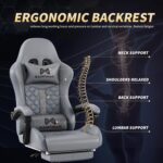 Gaming Chair, 400 lbs Adult Chair, High Back Computer Chair with Footrest and Linked Armrests, Office Video Game Chair with Lumbar Support (Grey) - Image 8