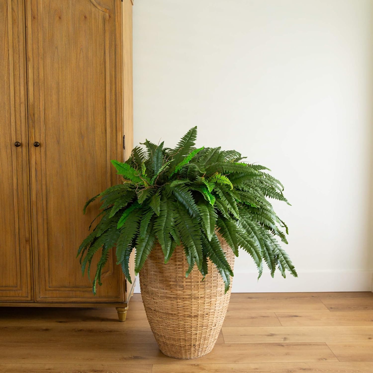 1759693531_Nearly-Natural-48-in-Artificial-Boston-Fern-Set-of-2-Large-Hanging-Fake-Plant-Wall-Decor-with-67-Fronds-Faux-Fern-Vines-that-Look-Real-for-Home-and-Office-Decor.jpg Nearly Natural 48-in Artificial Boston Fern, Set of 2, Large Hanging Fake Plant Wall Decor with 67 Fronds, Faux Fern Vines that Look Real for Home and Office Decor - Image 5