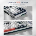 Redragon K668 RGB Gaming Keyboard, 108 Keys Wired Mechanical Keyboard w/Extra 4 Hotkeys, Sound Absorbing Foams, Upgraded Hot-swappable Socket, Mixed Color Keycaps x 2 Sets, Red Switch - Image 4