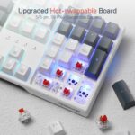 Redragon K668 RGB Gaming Keyboard, 108 Keys Wired Mechanical Keyboard w/Extra 4 Hotkeys, Sound Absorbing Foams, Upgraded Hot-swappable Socket, Mixed Color Keycaps x 2 Sets, Red Switch - Image 6