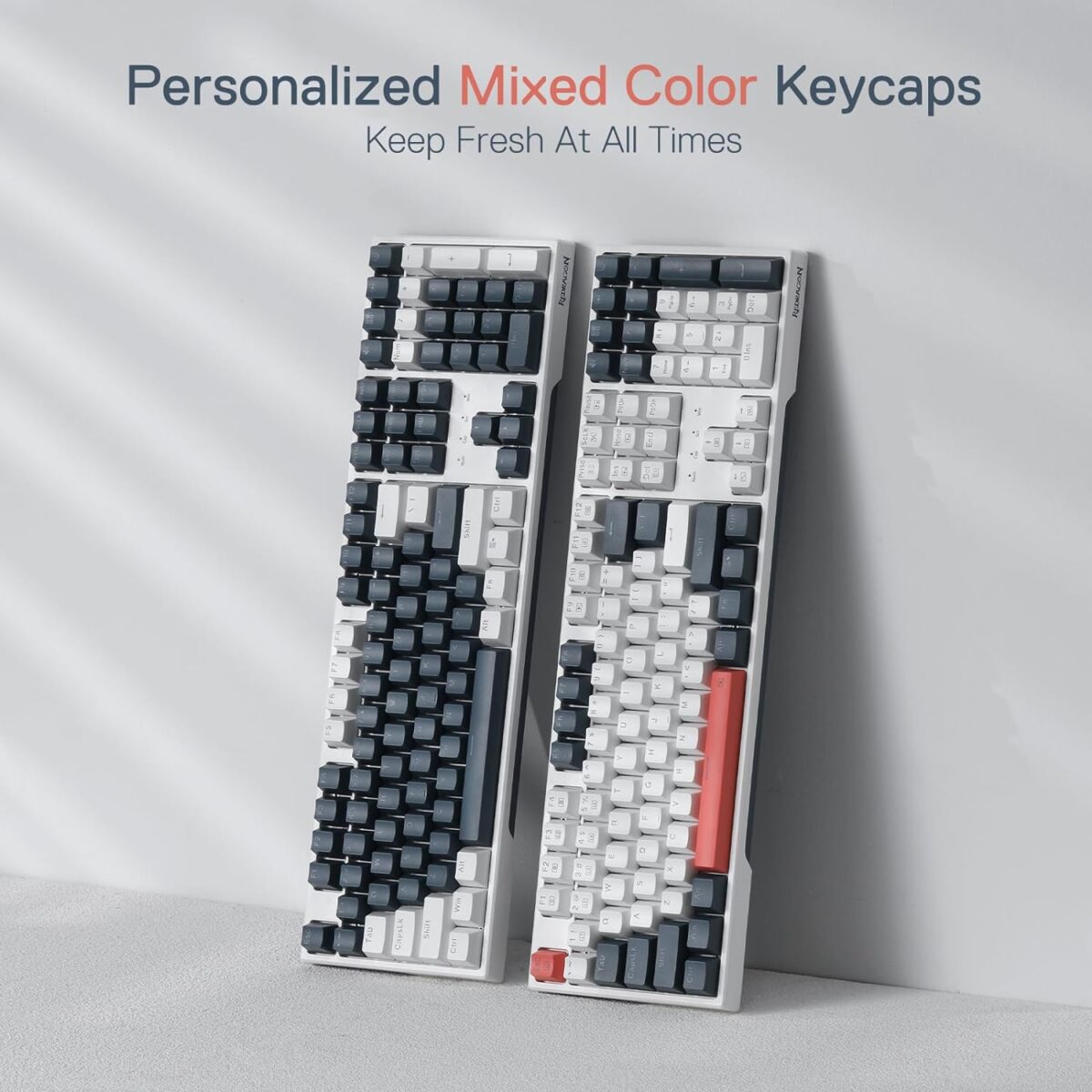 Redragon K668 RGB Gaming Keyboard, 108 Keys Wired Mechanical Keyboard w/Extra 4 Hotkeys, Sound Absorbing Foams, Upgraded Hot-swappable Socket, Mixed Color Keycaps x 2 Sets, Red Switch - Image 7