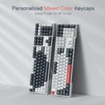 Redragon K668 RGB Gaming Keyboard, 108 Keys Wired Mechanical Keyboard w/Extra 4 Hotkeys, Sound Absorbing Foams, Upgraded Hot-swappable Socket, Mixed Color Keycaps x 2 Sets, Red Switch - Image 7