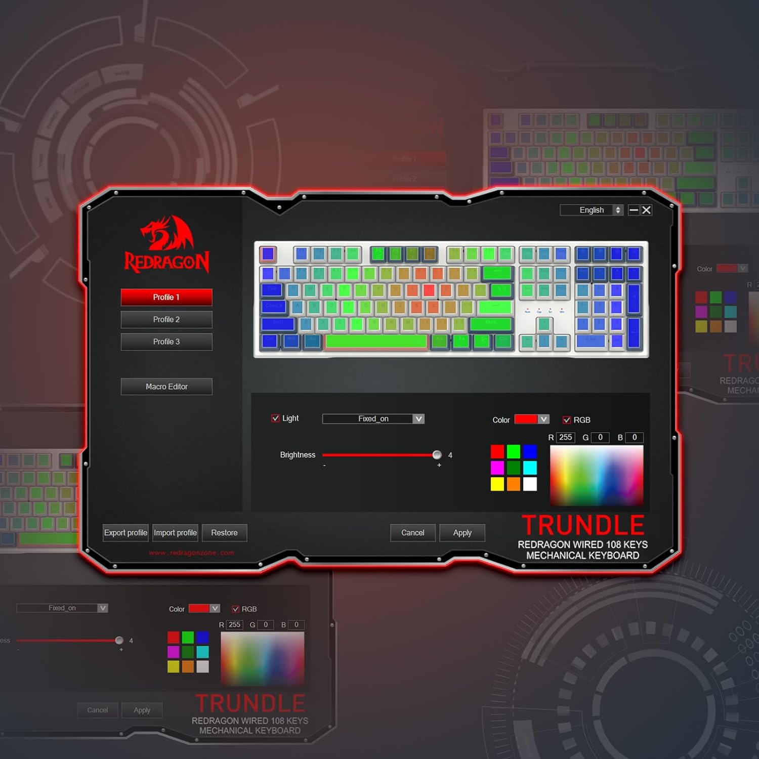1759693648_Redragon-K668-RGB-Gaming-Keyboard-108-Keys-Wired-Mechanical-Keyboard-wExtra-4-Hotkeys-Sound-Absorbing-Foams-Upgraded-Hot-swappable-Socket-Mixed-Color-Keycaps-x-2-Sets-Red-Switch.jpg Redragon K668 RGB Gaming Keyboard, 108 Keys Wired Mechanical Keyboard w/Extra 4 Hotkeys, Sound Absorbing Foams, Upgraded Hot-swappable Socket, Mixed Color Keycaps x 2 Sets, Red Switch - Image 8