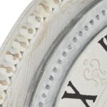 Deco 79 Wood Carved Beading Wall Clock, 22" x 1" x 22", White - Image 3