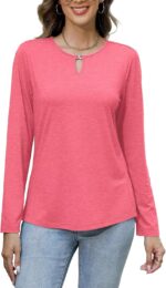 Long Sleeve Shirts for Women Crew Neck Women Long Sleeve Tops Casual Fall Tops Trendy Cute T Shirts Outfits Clothes - Image 5