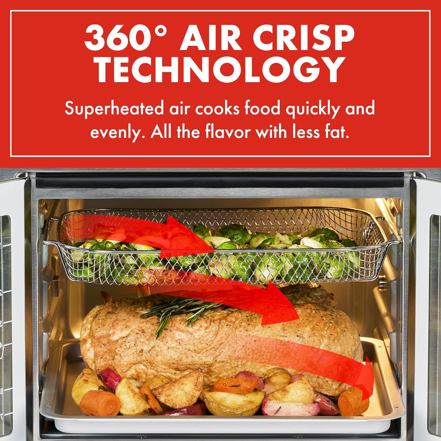 1759733338_Emeril-Lagasse-Extra-Large-French-Door-Air-Fryer-Toaster-Oven-Combo-24-Cooking-Functions-and-Digital-Controls-7-Accessories-Included-Stainless-Steel-Finish-26QT-Capacity.jpg Emeril Lagasse Extra Large French Door Air Fryer Toaster Oven Combo, 24 Cooking Functions and Digital Controls, 7 Accessories Included, Stainless Steel Finish, 26QT Capacity - Image 5
