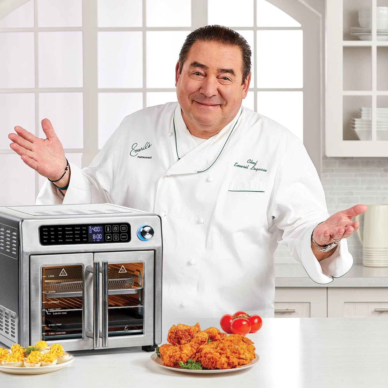 1759733345_Emeril-Lagasse-Extra-Large-French-Door-Air-Fryer-Toaster-Oven-Combo-24-Cooking-Functions-and-Digital-Controls-7-Accessories-Included-Stainless-Steel-Finish-26QT-Capacity.jpg Emeril Lagasse Extra Large French Door Air Fryer Toaster Oven Combo, 24 Cooking Functions and Digital Controls, 7 Accessories Included, Stainless Steel Finish, 26QT Capacity - Image 8