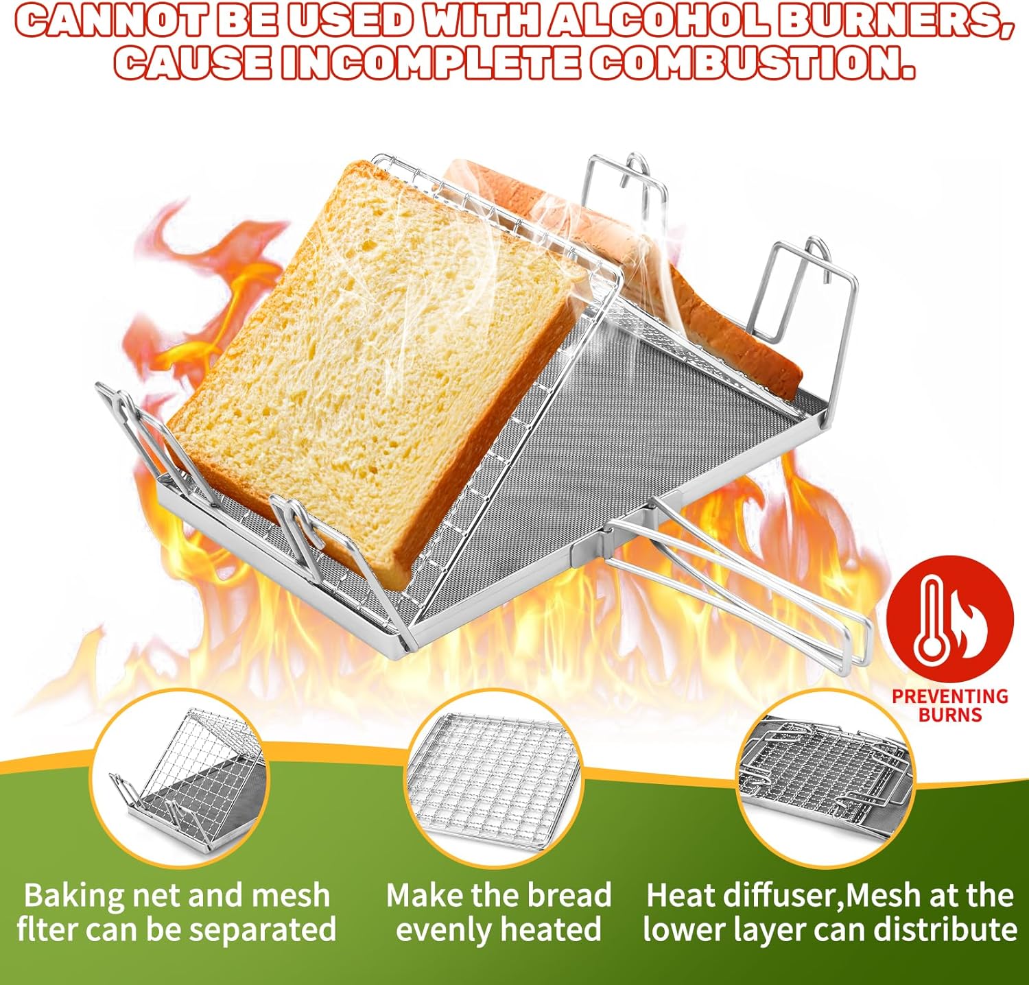 1759733363_Foldable-Camping-ToasterStainless-Steel-Collapsible-Toaster-Rustproof-Heat-Resistant-Design-for-Hiking-Picnic-and-Outdoor-Use.jpg Foldable Camping Toaster,Stainless Steel Collapsible Toaster Rustproof & Heat-Resistant Design for Hiking, Picnic and Outdoor Use - Image 4
