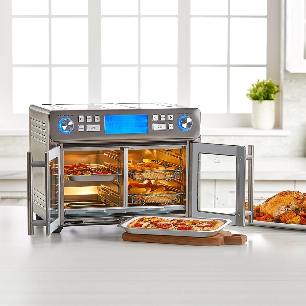 1759733371_Emeril-Lagasse-Dual-Zone-360-Air-Fryer-Oven-Combo-with-French-Door-25-QT-Extra-Large-Cook-Two-Foods-in-Different-Ways-Up-to-60-Faster-from-Frozen-to-Finish.jpg Emeril Lagasse Dual Zone 360 Air Fryer Oven Combo with French Door, 25 QT Extra Large, Cook Two Foods in Different Ways, Up to 60% Faster from Frozen to Finish - Image 4