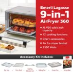 Emeril Lagasse Everyday 360 Stainless Steel Air Fryer, 360° Quick Cook Technology, XL capacity, 9-in-1, 12 Pre-Set Cooking Functions including Bake, Rotisserie, Broil, Pizza, Slow Cook, Toaster - Image 3